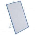 Basic make-up spiegel/scheerspiegel op standaard kunststof 20 x 30 cm blauw - Make-up spiegeltjes