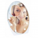 LED make-up spiegel met vergrootglas en zuignap - 15 x 21 cm - 5x zoom - Make-up spiegeltjes