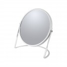 Make-up spiegel Cannes - 5x zoom - metaal - 18 x 20 cm - wit - dubbelzijdig - Make-up spiegeltjes