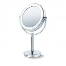 Beurer make-up spiegel BS69 Ã17cm met verlichting staand draaibaar chroom